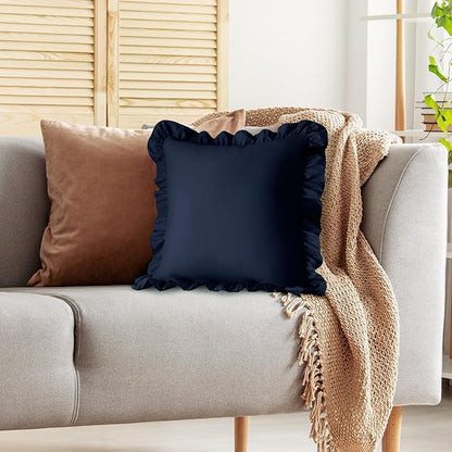 KKJIAF Ruffle Pillow Cases 18x18 Inches, Microfiber Wrinkle Resistant Pillow - Image 5