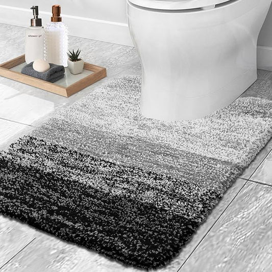 OLANLY Luxury Toilet Rugs U-Shaped 24x20, Extra Soft and Absorbent Microfiber by OLANLY