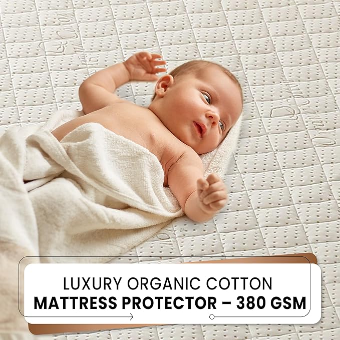 Crib Luxury Quilted Organic Mattress Protector Pad - Image 7