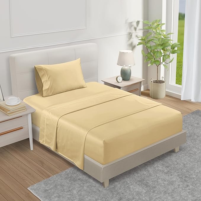 CHATEAU HOME COLLECTION 100% Cotton Bed Sheets Twin Size Sheet Set, No Pilling by CHATEAUHOMECOLLECTION