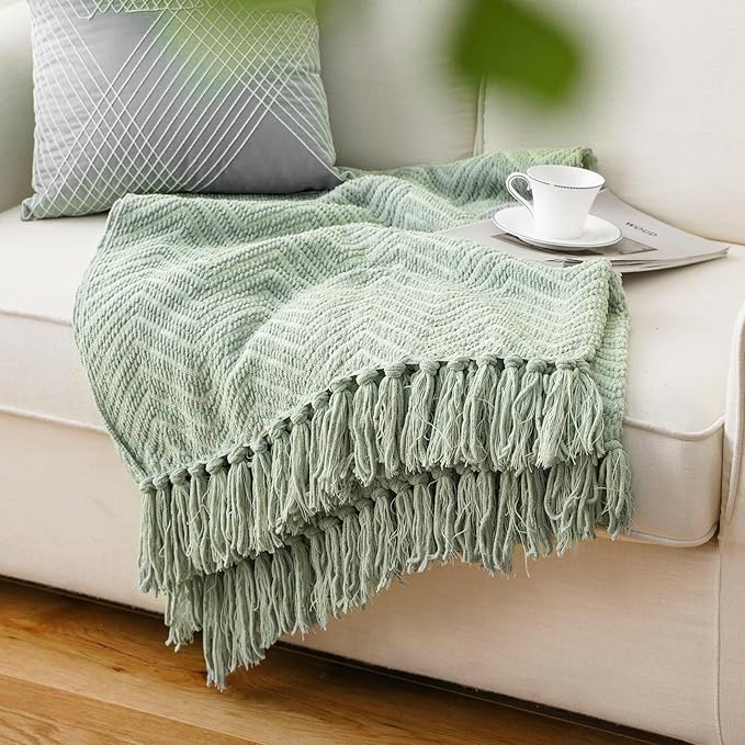 BATTILO HOME Sage Green Throw Blanket - Image 2