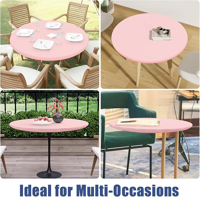 Round Spandex Tablecloth, Elastic Fitted Waterproof Tablecloths - Image 9