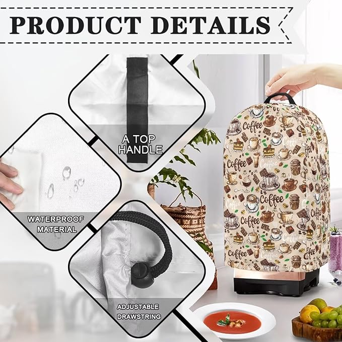 Coffee Beige Countertop Blender Cover - Image 5