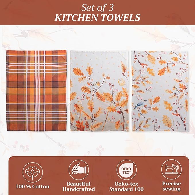 Maison d' Hermine Kitchen Towels Set of 3 100% Cotton 20" x 27.5" Reusable - Image 2