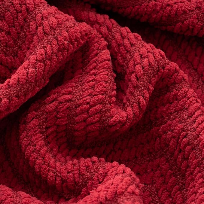 BATTILO HOME Red Throw Blanket for Couch, Knit Christmas Throw Blanket for Home - Image 7