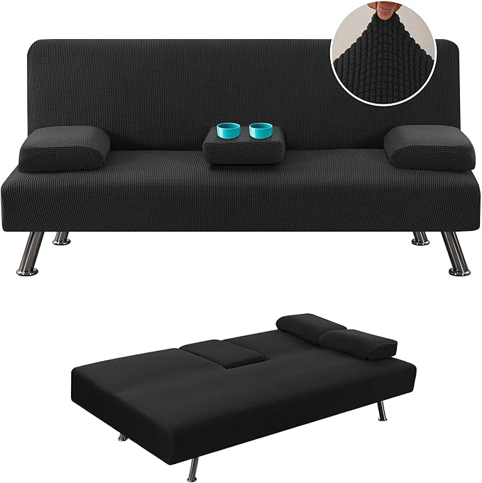 H.VERSAILTEX 4 Pieces Stretch Futon Covers Sofa Bed Slipcover by HVERSAILTEX
