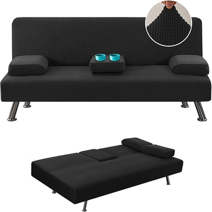 H.VERSAILTEX 4 Pieces Stretch Futon Covers Sofa Bed Slipcover by HVERSAILTEX