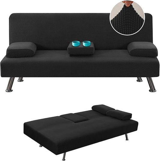 H.VERSAILTEX 4 Pieces Stretch Futon Covers Sofa Bed Slipcover by HVERSAILTEX