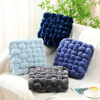 Wenqik 4 Pcs Square Knot Pillows Knotted Plush Soft Throws Accent Pillows by Wenqik
