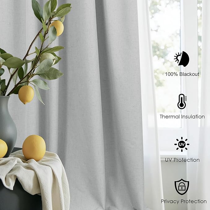 Living Room Darkening Curtains 72 Inches Long 6FT 6 FT Length 2 Panels Set - Image 6