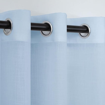 Light Blue Linen Curtains 84 inches Long - Image 6