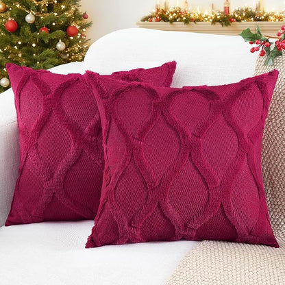 decorUhome Christmas Throw Pillow Covers 24x24 Inch Set of 2, Soft Plush Faux by decorUhome