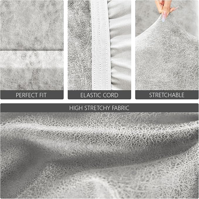 molasofa Leather Like Stretch Futon Slipcover Armless Futon Bed Sofa Cover - Image 4