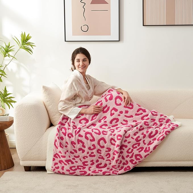 Snuggle Sac Ultra Soft Pink Leopard Blanket Twin Size - Image 2