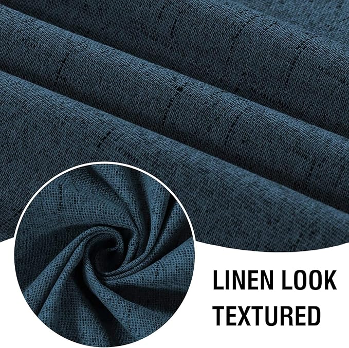 H.VERSAILTEX Linen Look 100% Blackout Curtains 63 Inches Long - Image 3
