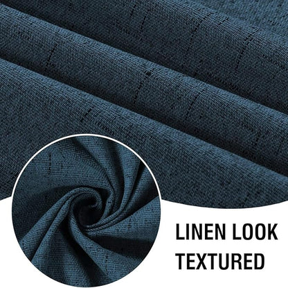 H.VERSAILTEX Linen Look 100% Blackout Curtains 84 Inches Long - Image 3
