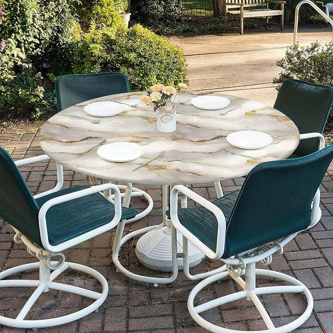 Marble Fitted Round Tablecloth - Image 9