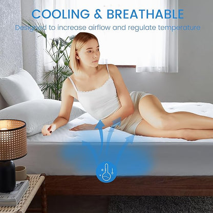 Simple&Opulence Cooling Quilted Mattress Pad – Fitted Sheet Mattress Protector - Image 4
