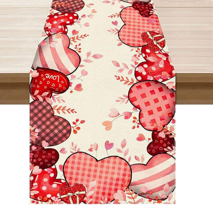 XCHI Love Hearts Valentine's Day Table Runner Table Decoration by XCHI