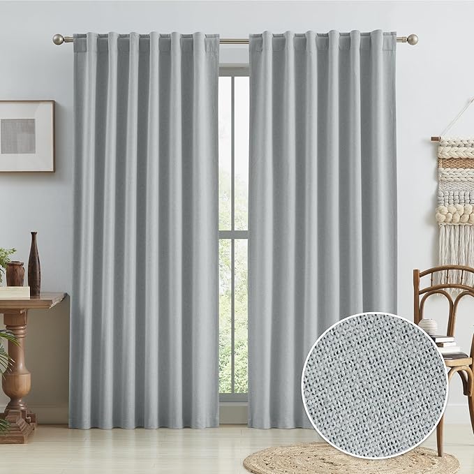 KEQIAOSUOCAI Full Blackout Curtains, Energy Smart & Noise Reducing Drapes by KEQIAOSUOCAI