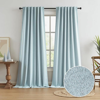 KEQIAOSUOCAI Extra Long 120 Inch Full Blackout Curtains by KEQIAOSUOCAI
