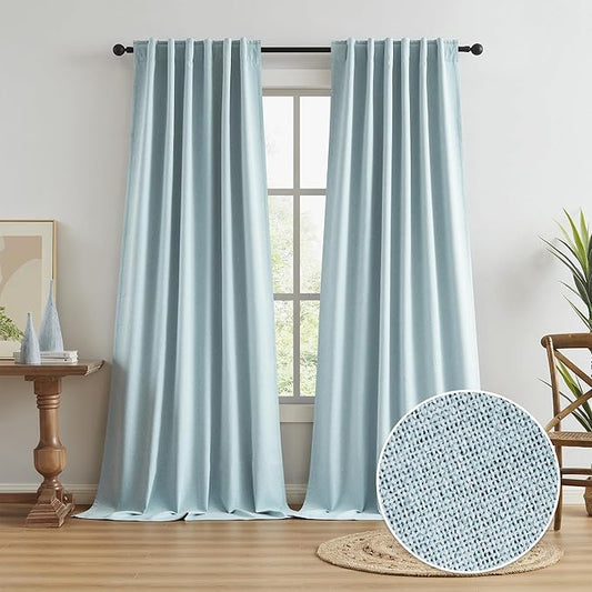 KEQIAOSUOCAI Extra Long 120 Inch Full Blackout Curtains by KEQIAOSUOCAI