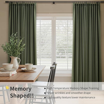 Joywell 100% Blackout Pinch Pleat Linen Curtains 120 Inches Long - Image 7