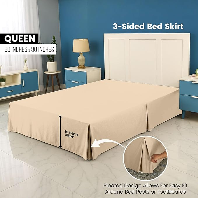 Utopia Bedding Queen Bed Skirt - Image 2