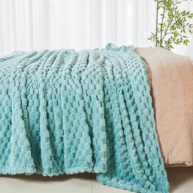NEWCOSPLAY Super Soft King Blanket Sage Green Premium Silky Flannel Fleece 3D - Image 7
