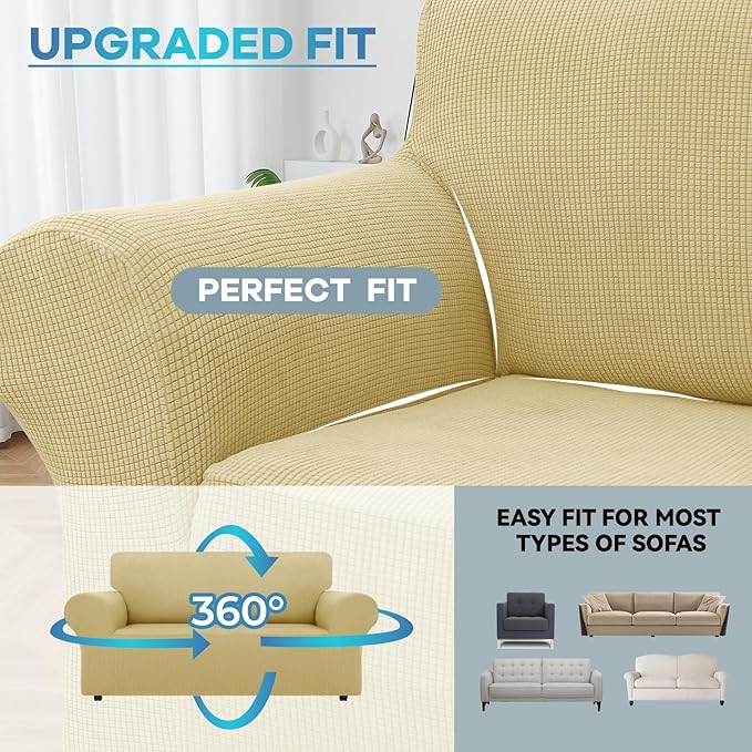LURKA Stretch Loveseat Sofa Slipcovers 1 Piece Couch Covers - Image 4