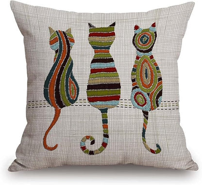 TSSOHU Cute Animal Cat Throw Pillow Cover Patio Furniture Knitted Design Kitten by TSSOHU