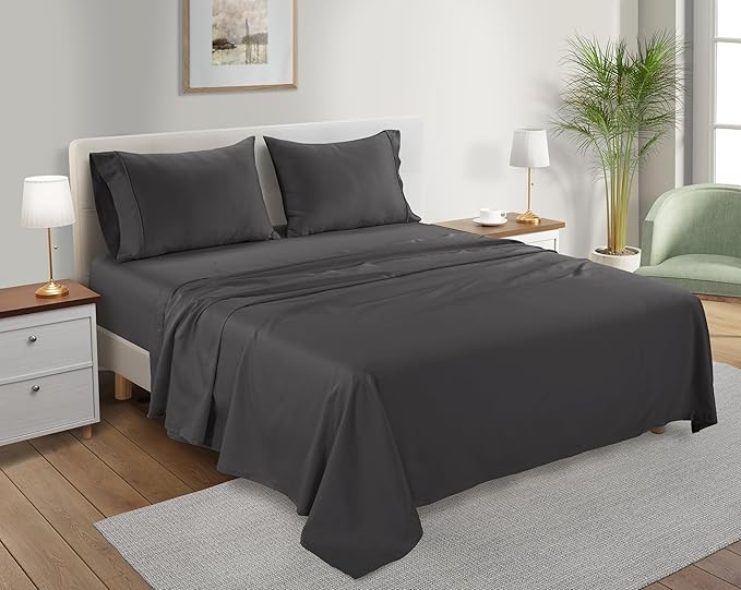 Organic Cotton Sheets Queen Sheet Set Deep Pocket, 100% Cotton Bed Sheets Queen - Image 2