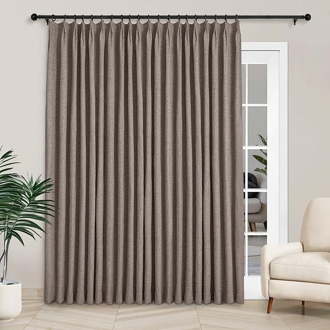 Macochico Extra Wide Full Blackout Linen Curtains by Macochico