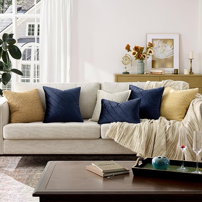 GIGIZAZA Navy Velvet Pillow Covers 20x20 - Image 7