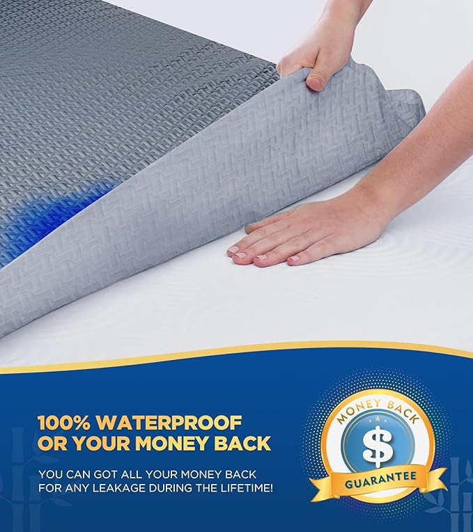 Premium 100% Waterproof Twin Mattress Protector, Breathable Cooling 3D Air - Image 2