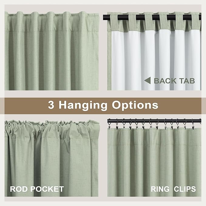 Sage Green Boho Blackout Curtains 72 Inch Length - Image 5