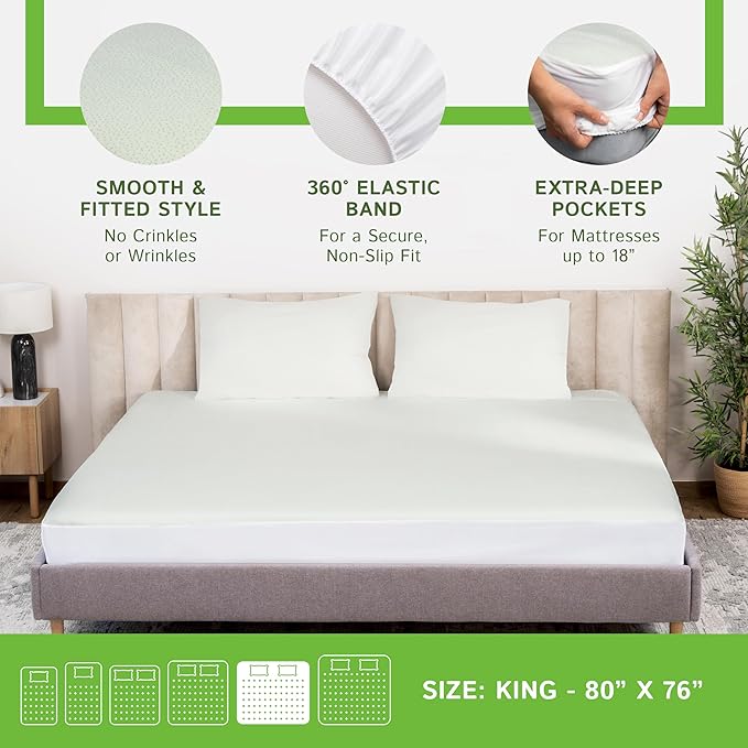 Four Seasons Essentials King Size Waterproof Mattress Protector - Image 4