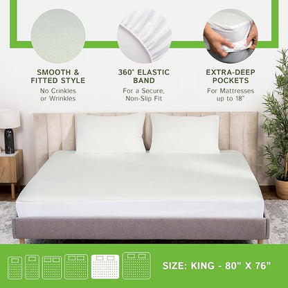 Four Seasons Essentials King Size Waterproof Mattress Protector - Image 4
