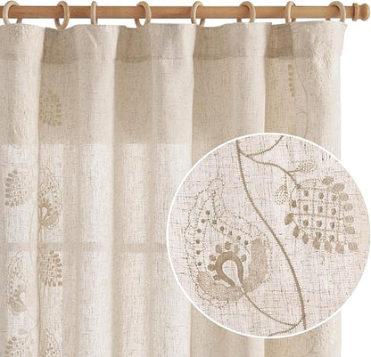 jinchan Linen Paisley Curtains 84 Inch Long - Image 7