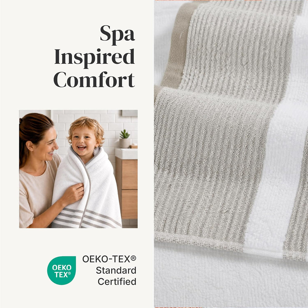Modern Threads 6 Piece Bath Towel Set – Bathroom Towel Set with 2 Bath Towels...