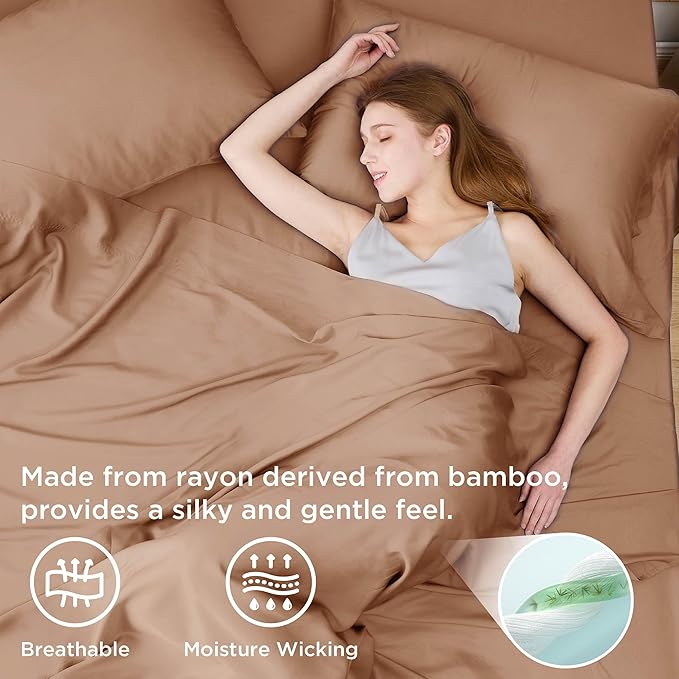 Bedsure California King Sheet Sets, Cooling Sheets - Image 3