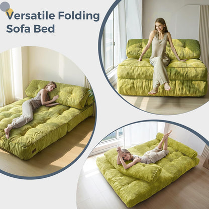 maxyoyo folding sofa bed, convertible chair bed with, side view