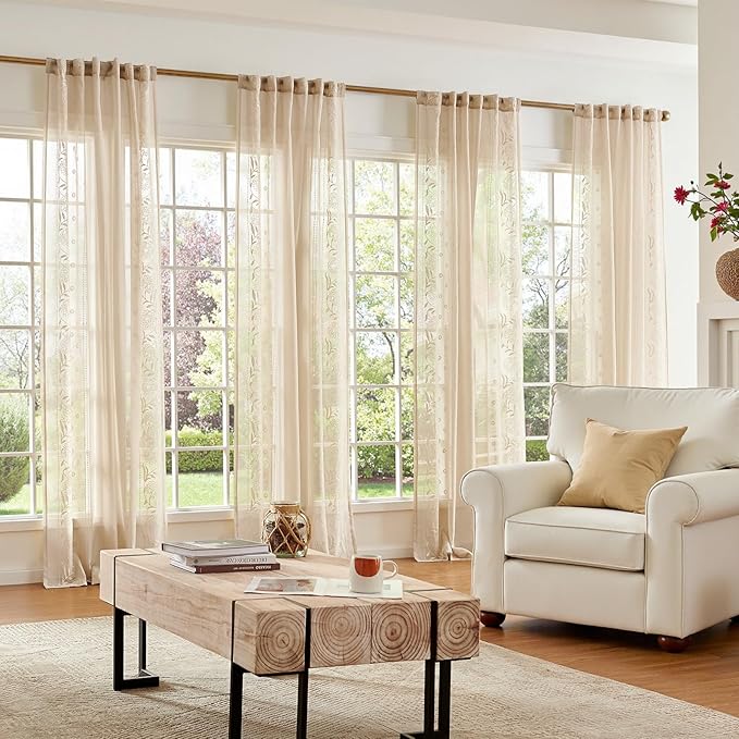 jinchan Winslow Sheer Curtains 63 Inch Length - Image 8
