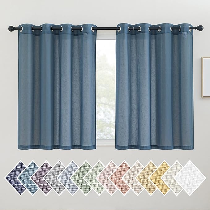 NICETOWN Linen Curtains Stone Blue by NICETOWN