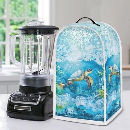 Talayituse Turtle Starfish Coral Print Blender Dust Cover, Fingerprint - Image 5