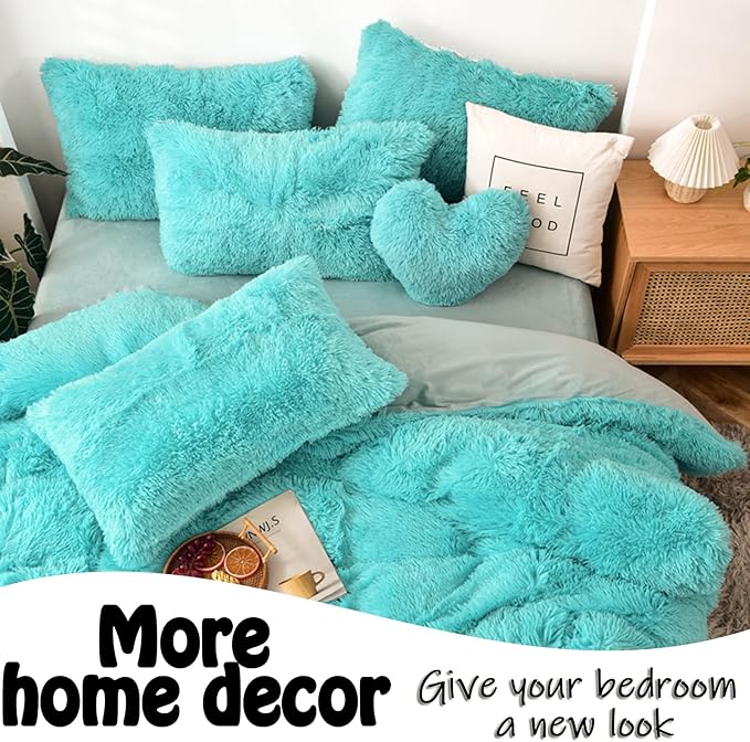 MorroMorn Decorative Pillows Covers, 2 Packs Faux Fur Pillow Cases Standard Size - Image 6