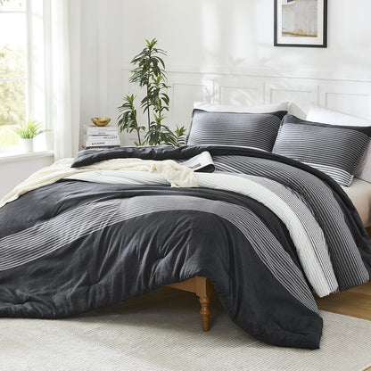 litanika full comforter set black - 3 pieces, close-up detail