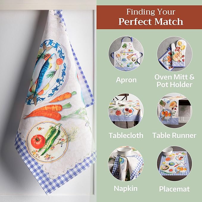 Maison d' Hermine Kitchen Towels Set of 3 100% Cotton 27.50" x 20" Reusable - Image 6