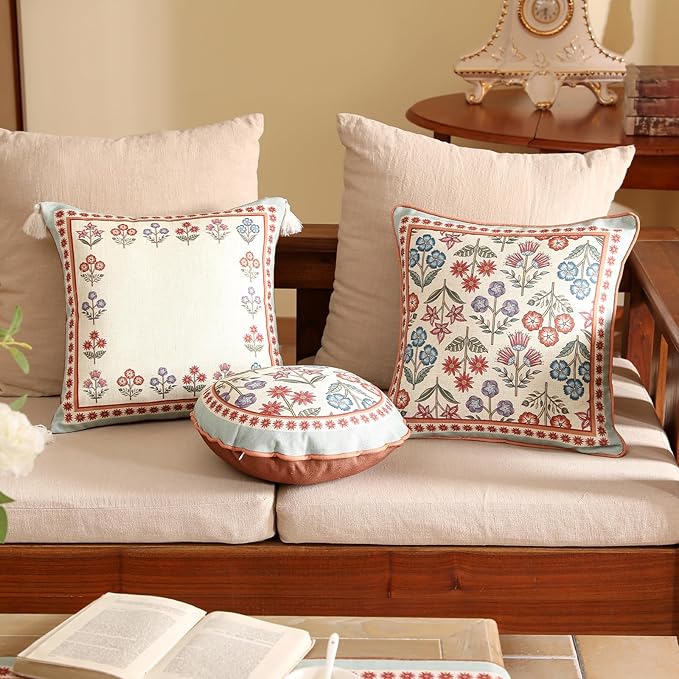 Blue Throw Pillow Covers Set of 2, Cottage Rustic Farmhouse - Image 6