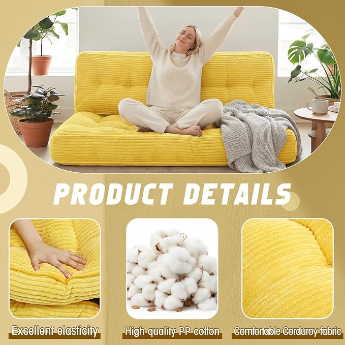 63 Inch Folding Sofa Bed Convertible Chair, 2-in-1 Convertible Boneless Sofa - Image 4